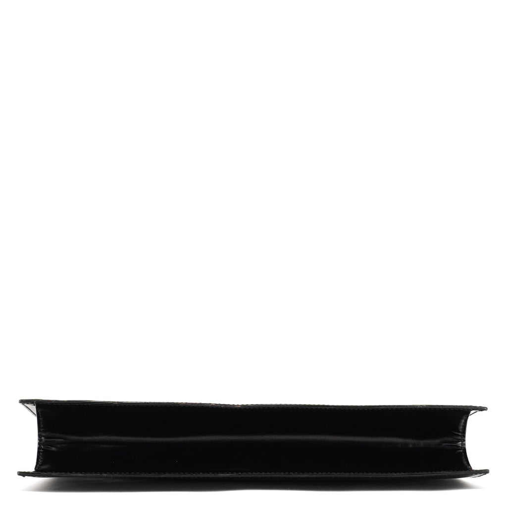 Black Patent Leather Lucite Handle Bag