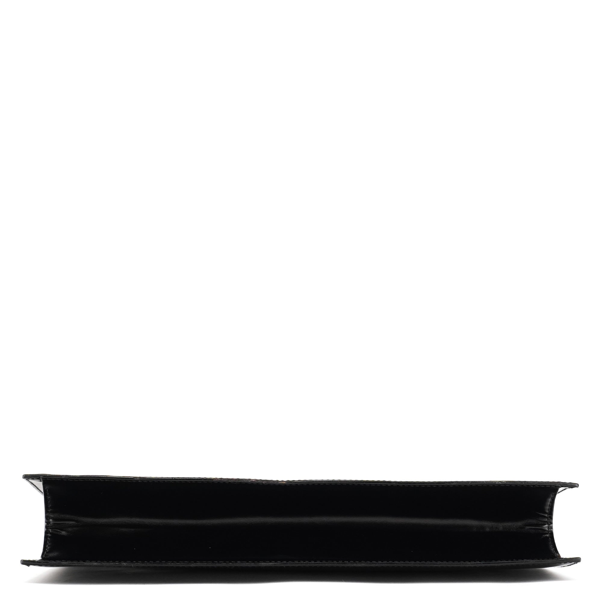 Black Patent Leather Lucite Handle Bag