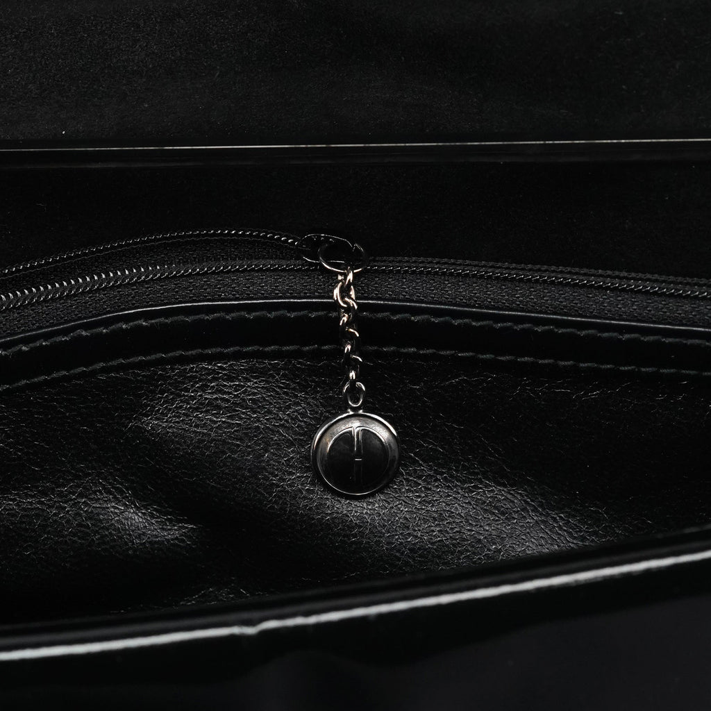 Black Patent Leather Metal Handle Bag