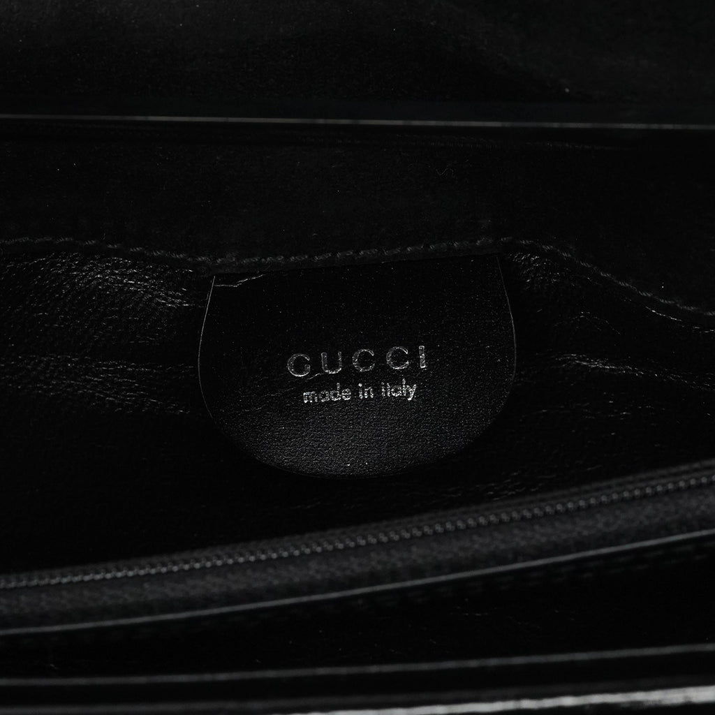 Black Patent Leather Metal Handle Bag