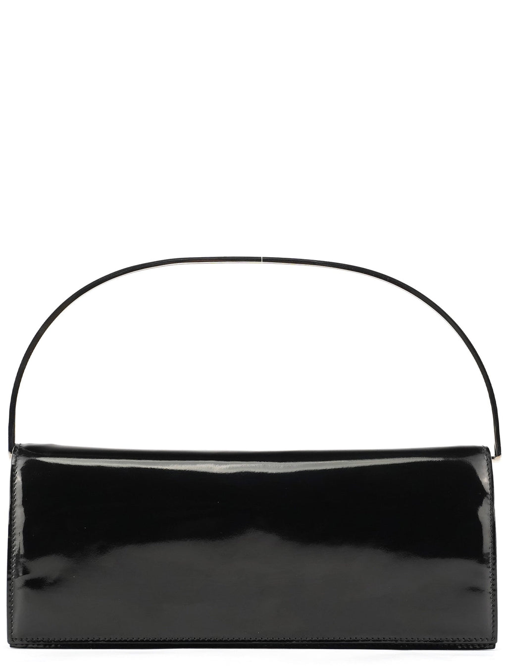 Black Patent Leather Metal Handle Bag
