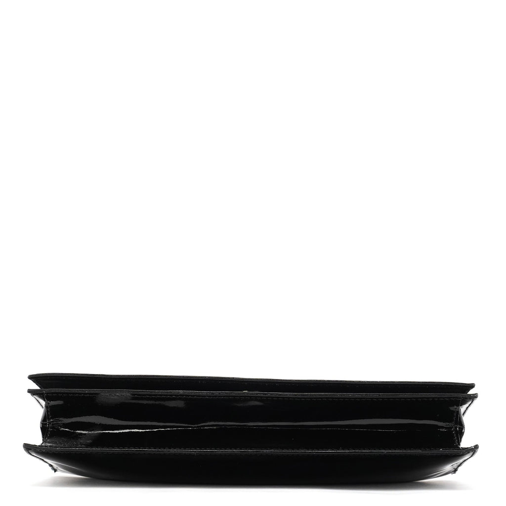 Black Patent Leather Metal Handle Bag
