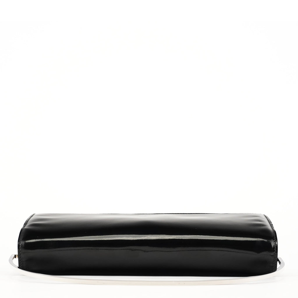 Black Patent Leather Metal Handle Bag