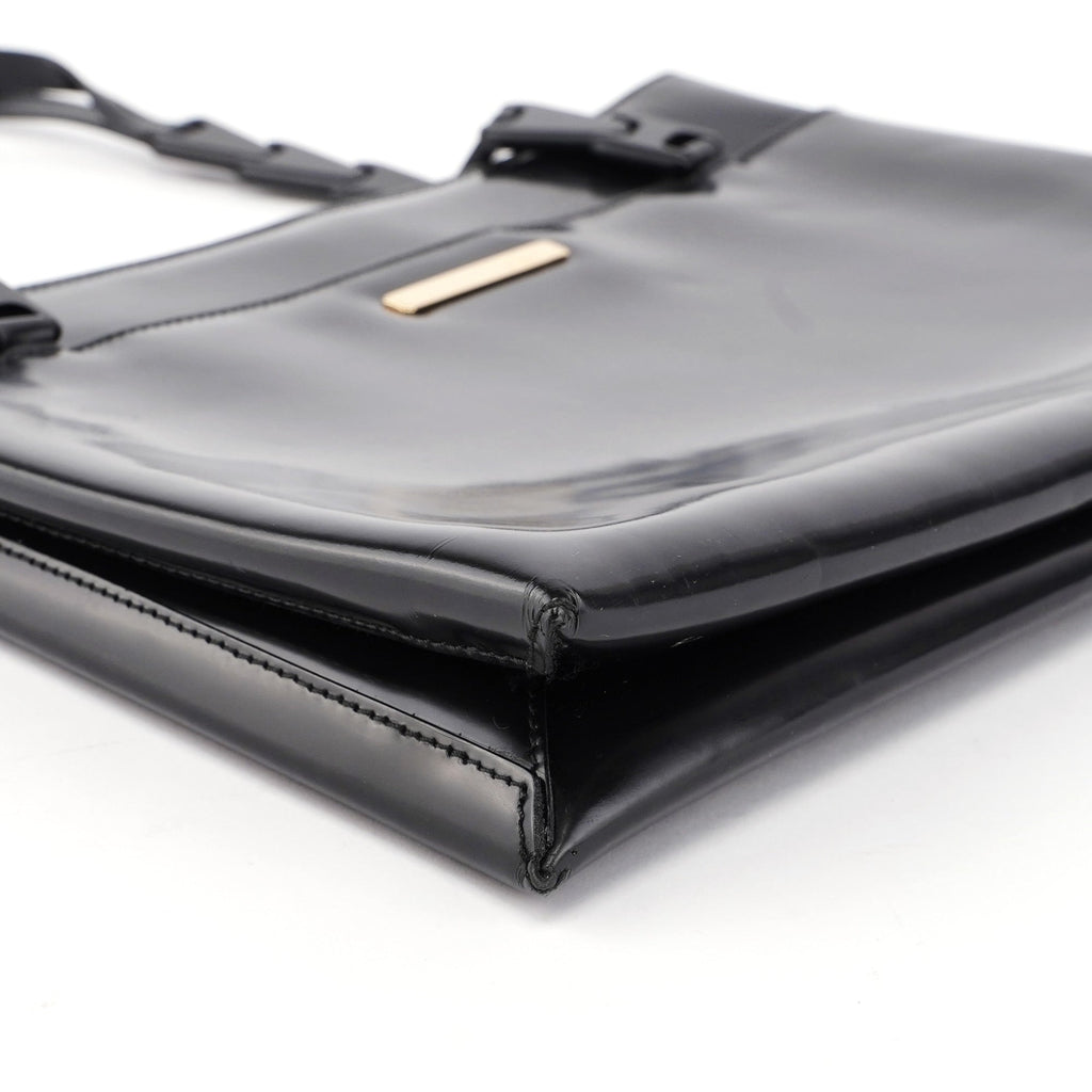 Black Patent Leather Tote