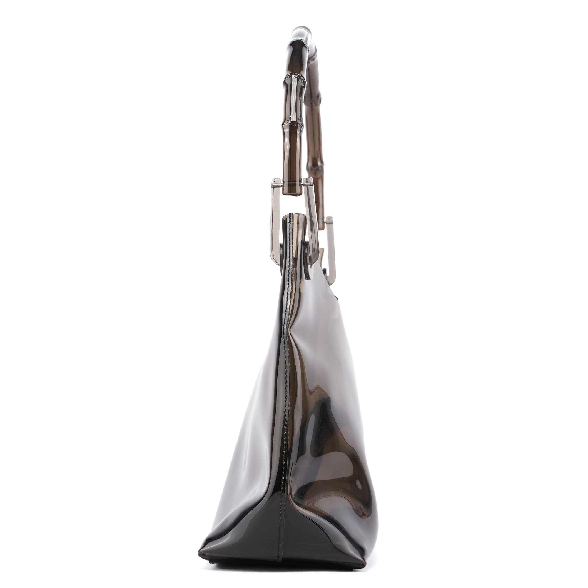 Black Plastic Bamboo Shoulder Bag