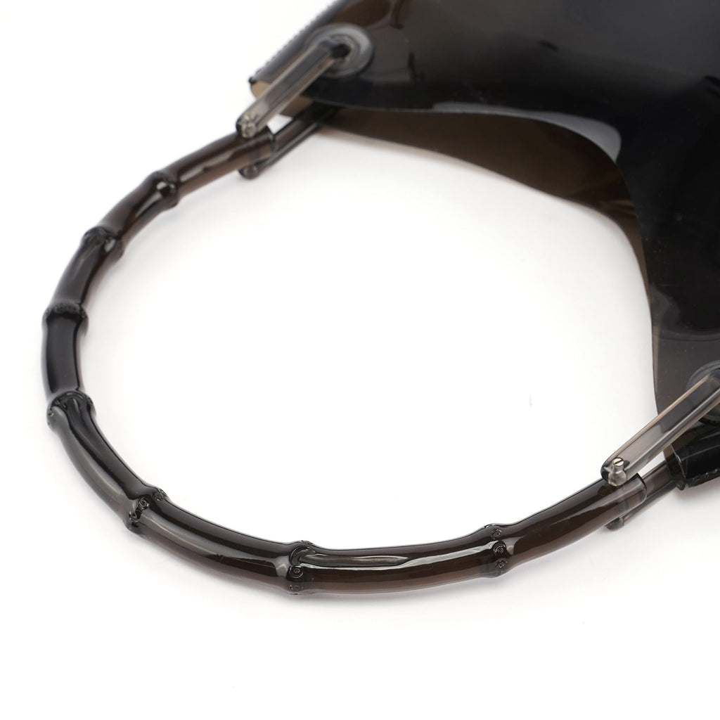 Black Plastic Bamboo Shoulder Bag