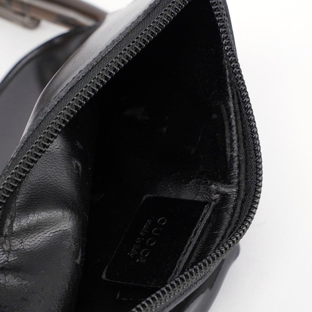 Black Plastic Bamboo Shoulder Bag