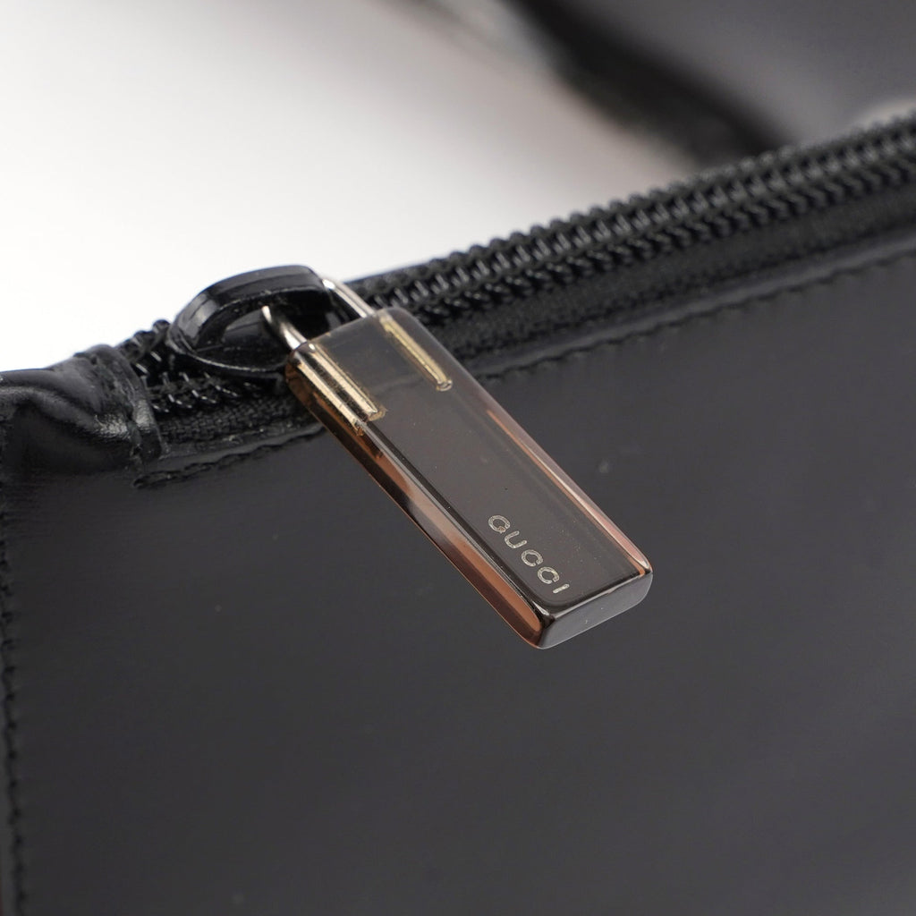 Black Plastic Bamboo Shoulder Bag