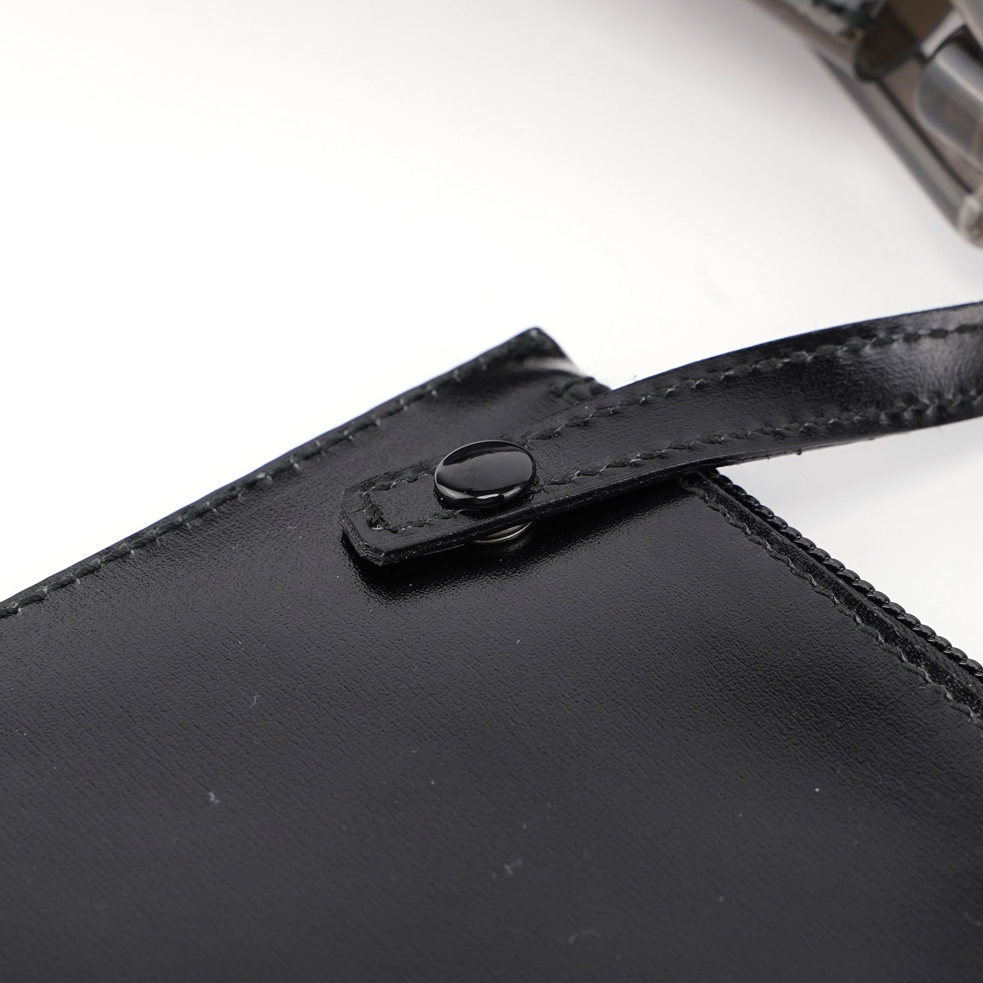 Black Plastic Bamboo Shoulder Bag