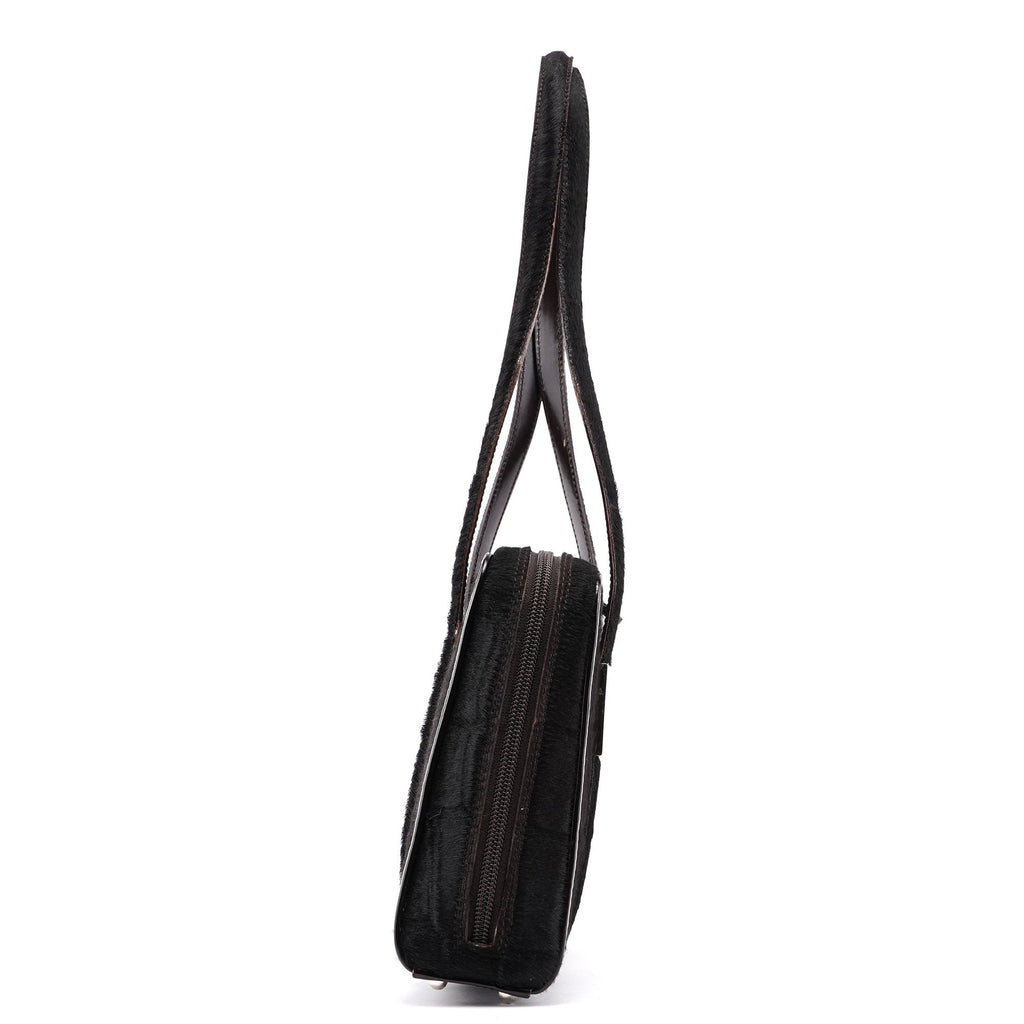 Black Pony Fur Mini Clutch Bag