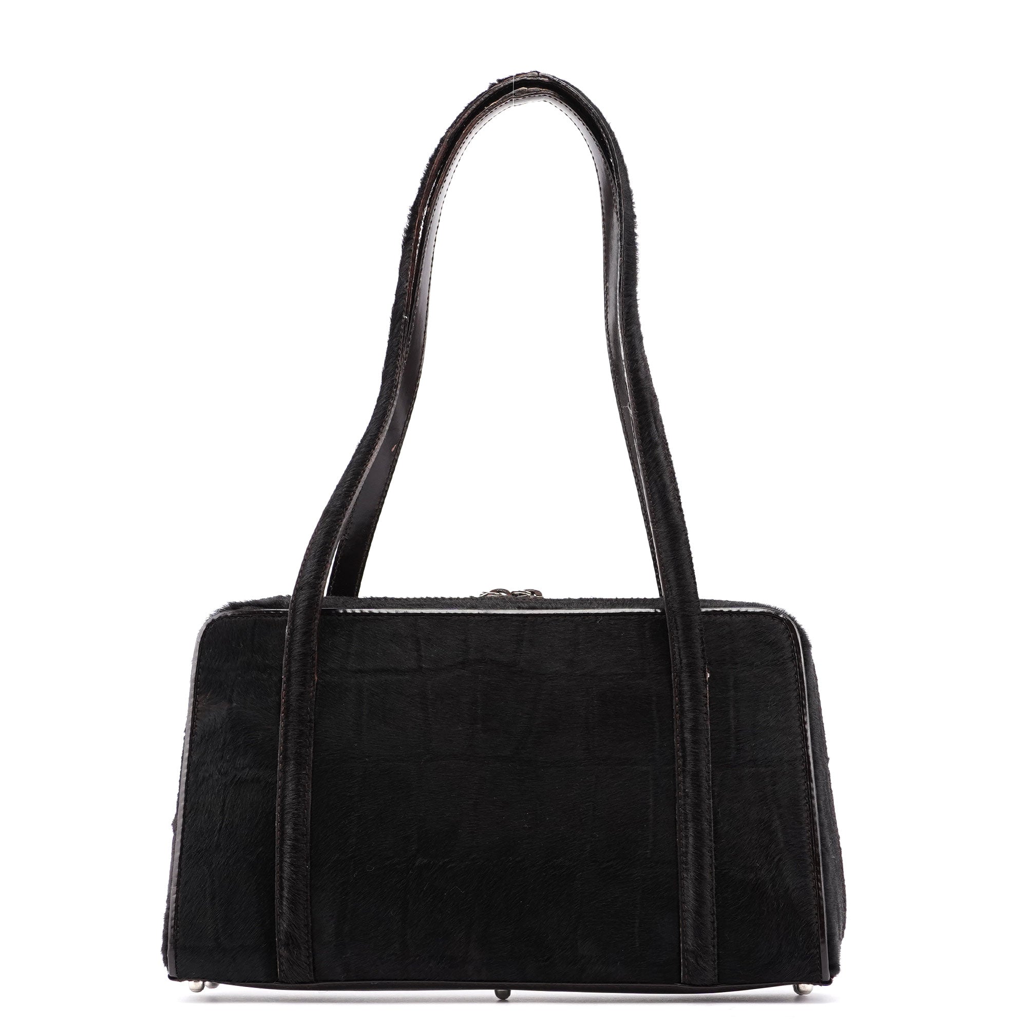 Black Pony Fur Mini Clutch Bag