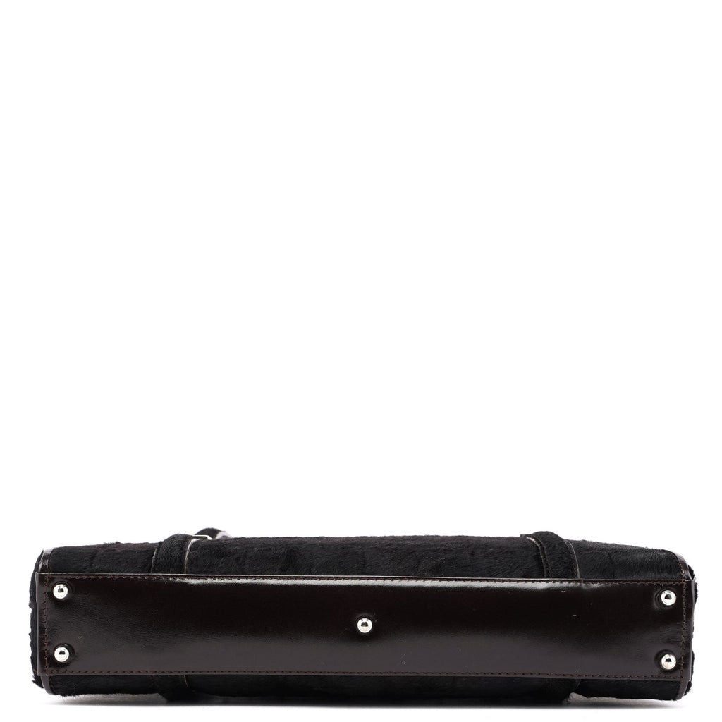 Black Pony Fur Mini Clutch Bag