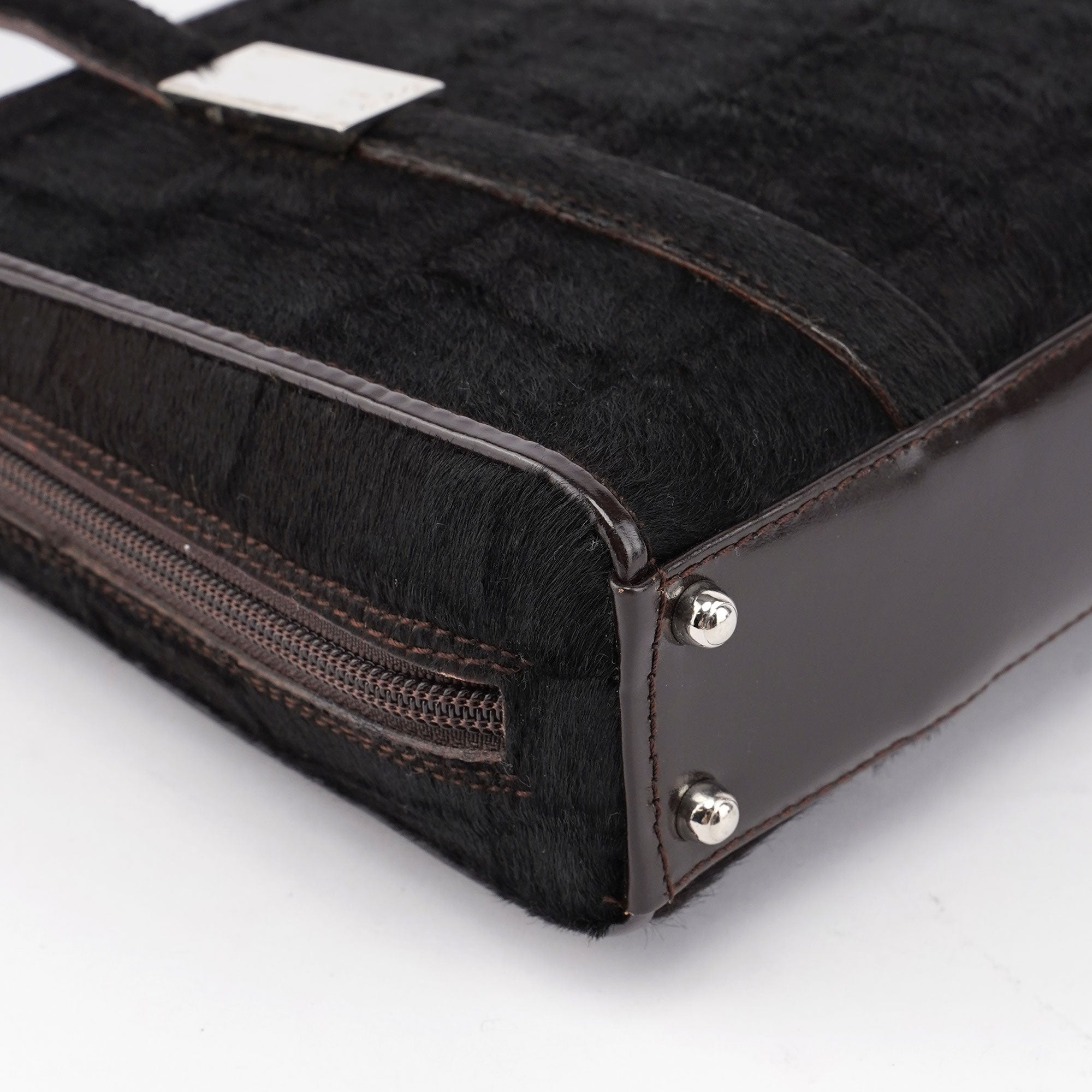 Black Pony Fur Mini Clutch Bag