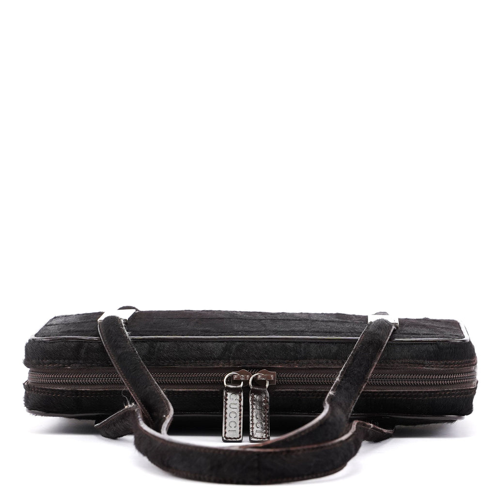 Black Pony Fur Mini Clutch Bag