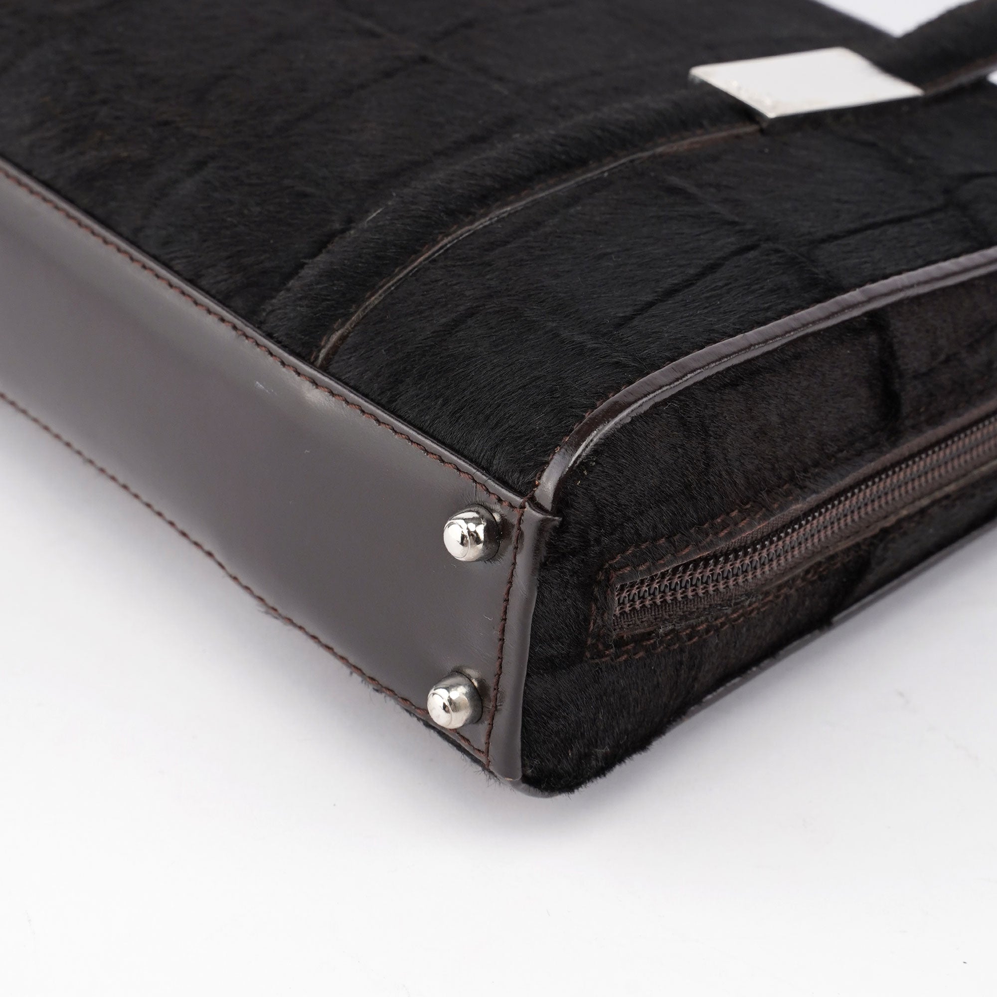 Black Pony Fur Mini Clutch Bag