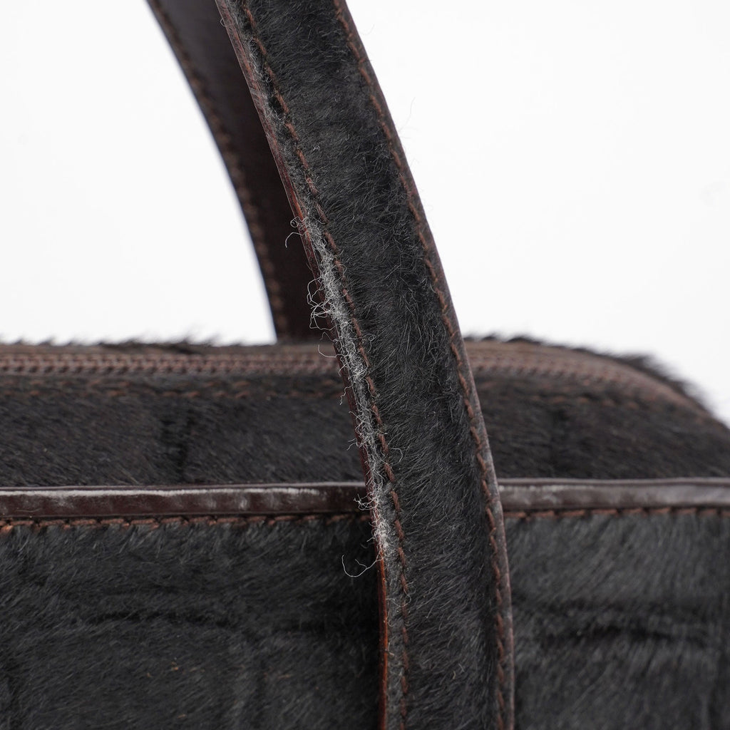 Black Pony Fur Mini Clutch Bag