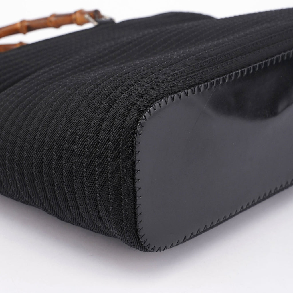 Black Quilted Bamboo Tote
