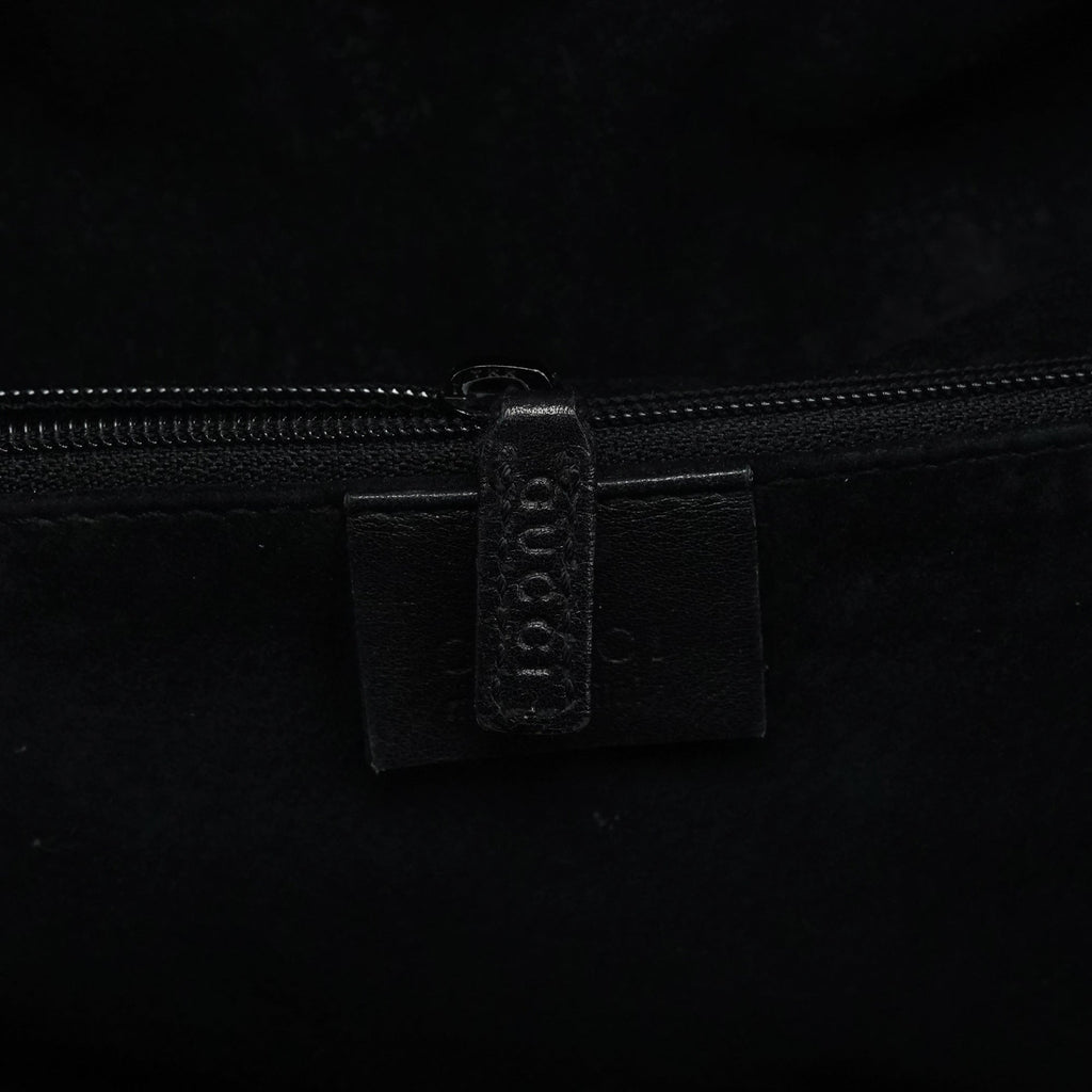 Black Ruched Leather Shoulder Bag