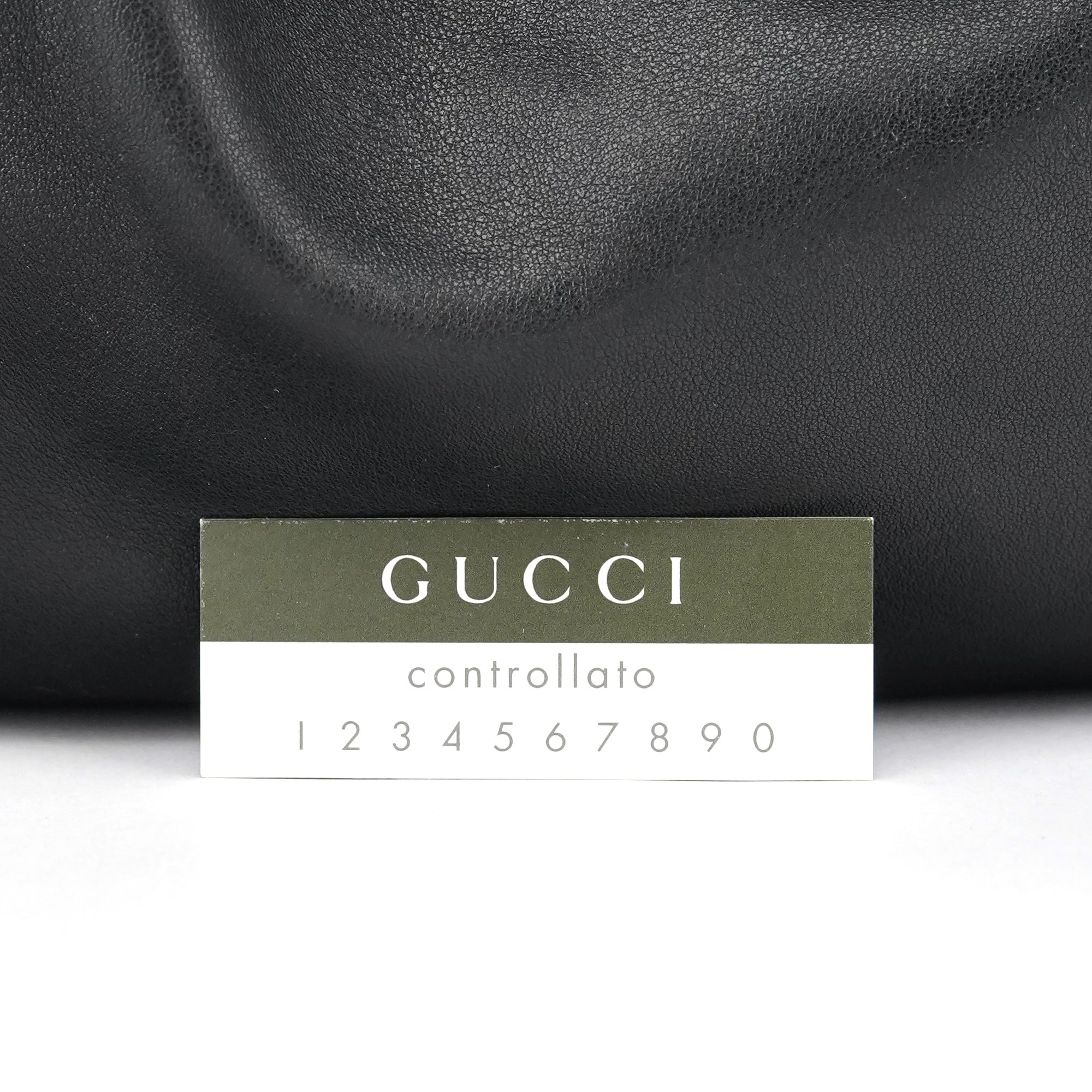 Black Ruched Leather Shoulder Bag