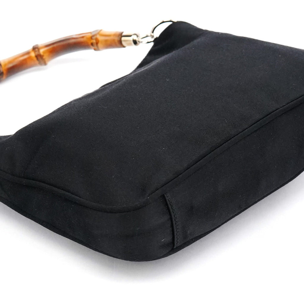 Black Satin Bamboo Mini 2-Way Bag