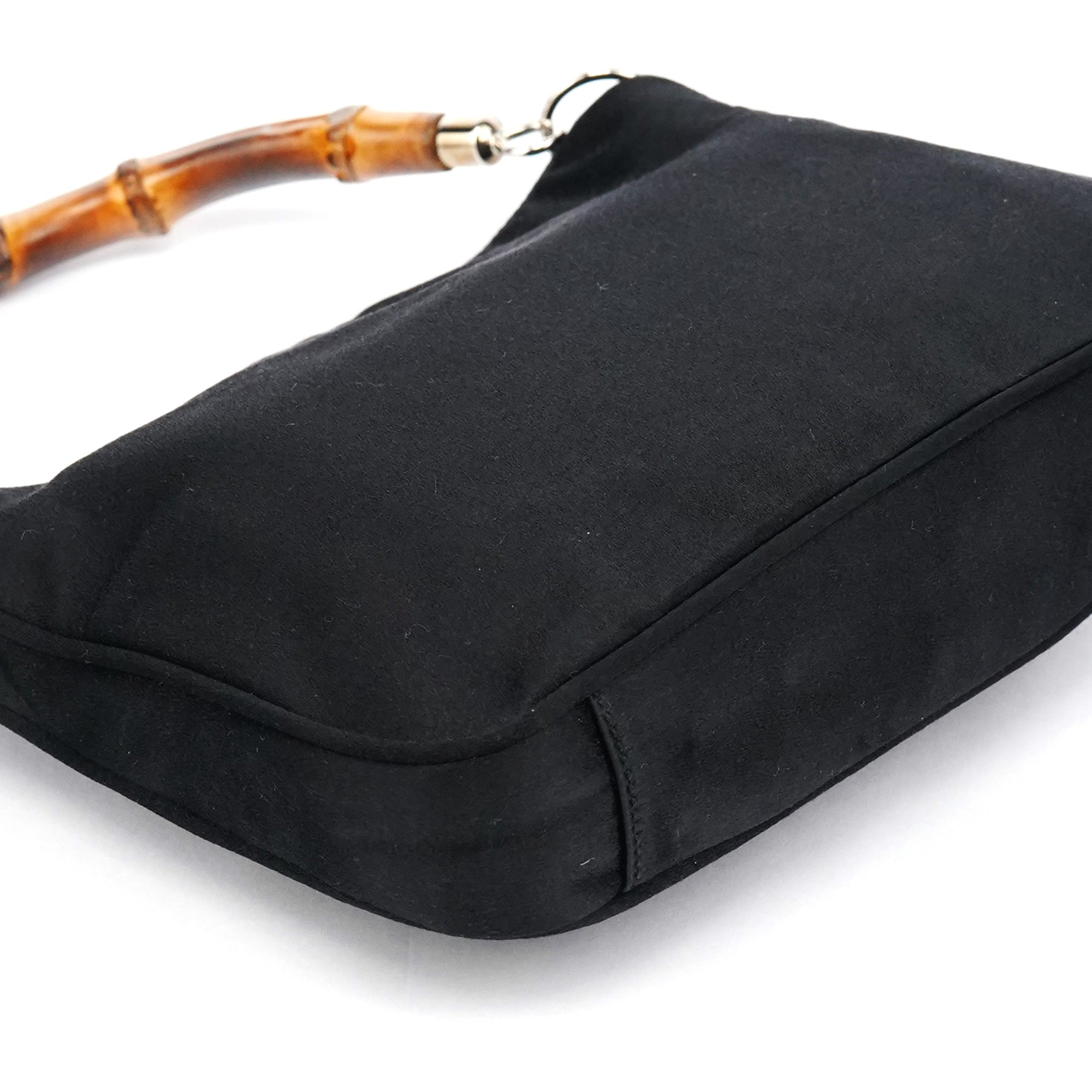 Black Satin Bamboo Mini 2-Way Bag