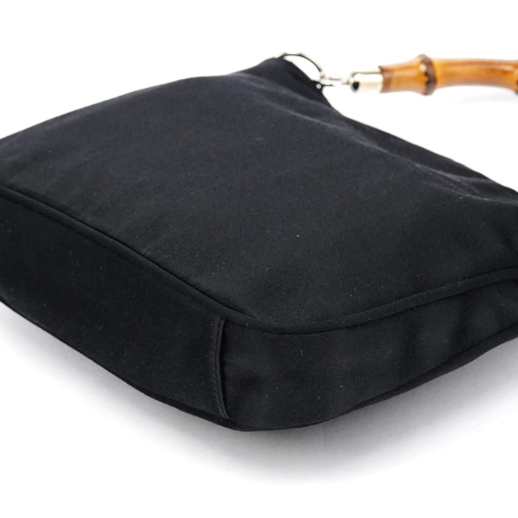 Black Satin Bamboo Mini 2-Way Bag