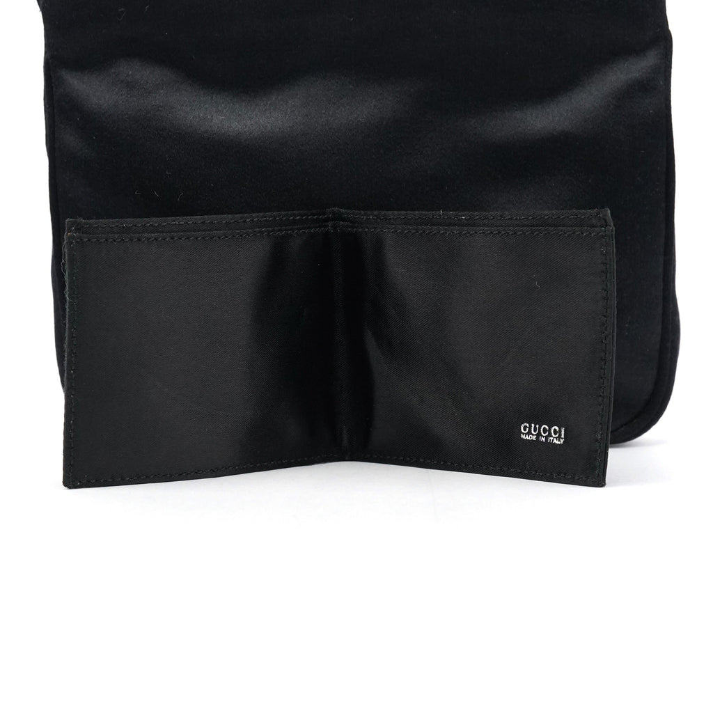 Black Satin Bamboo Mini 2-Way Bag