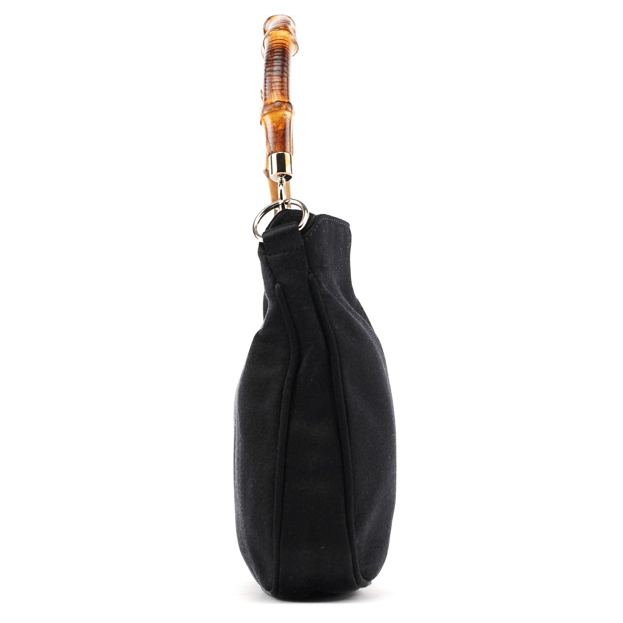 Black Satin Bamboo Mini 2-Way Bag