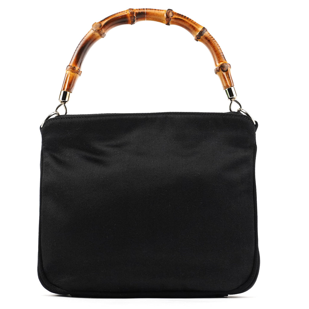 Black Satin Bamboo Mini 2-Way Bag