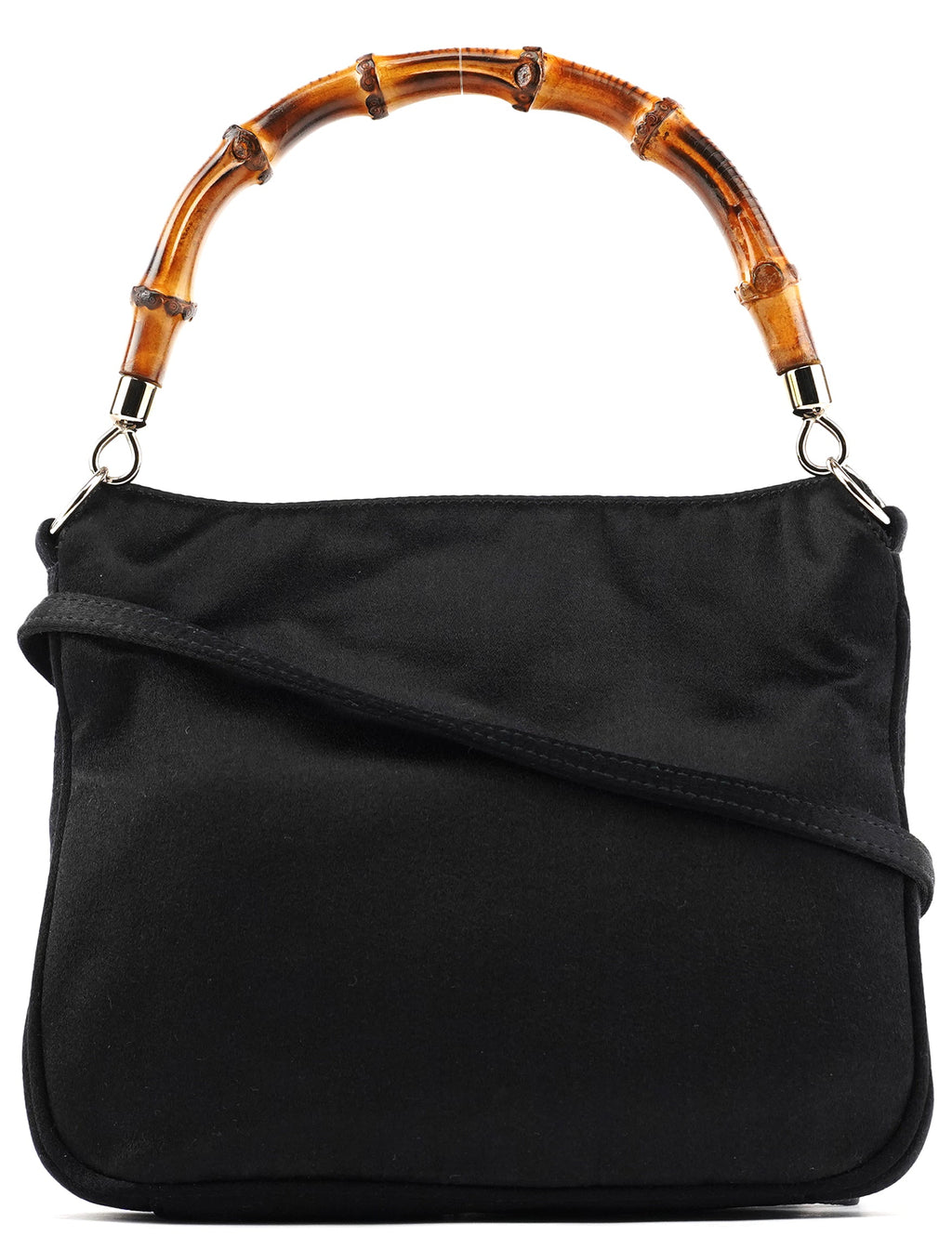 Black Satin Bamboo Mini 2-Way Bag