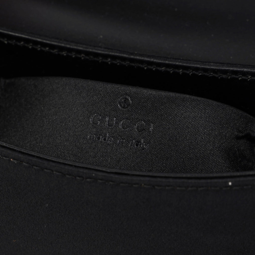 Black Satin Calfskin Mini Shoulder Bag