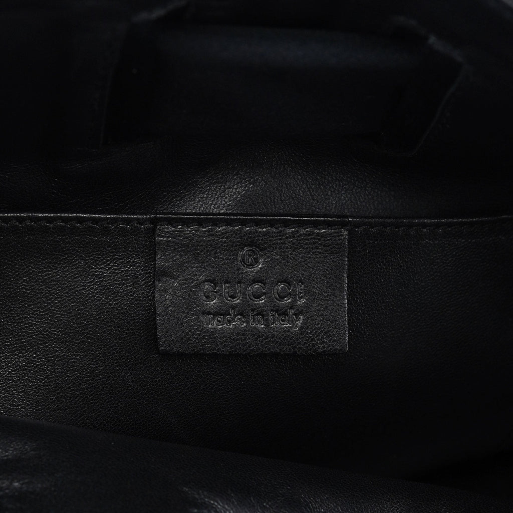 Black Satin Drawstring Shoulder Bag