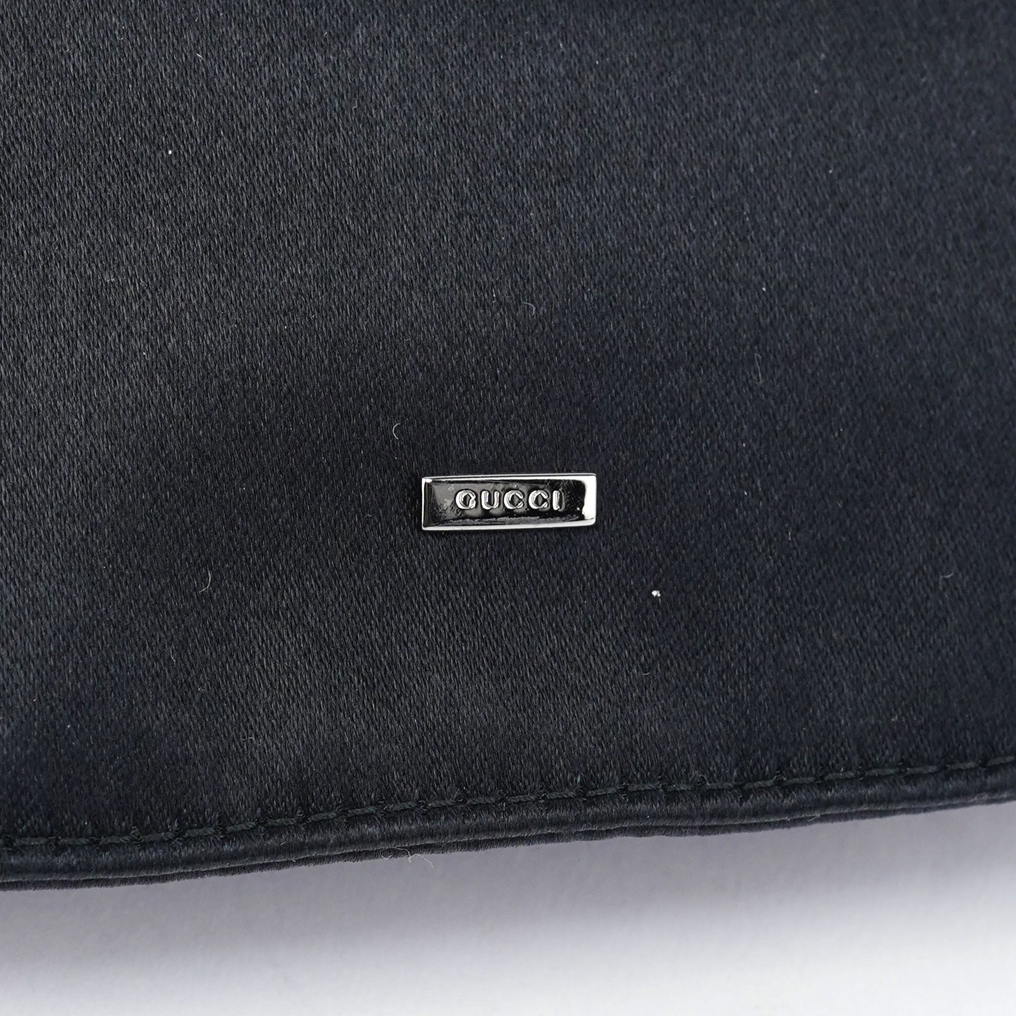 Black Satin Drawstring Shoulder Bag
