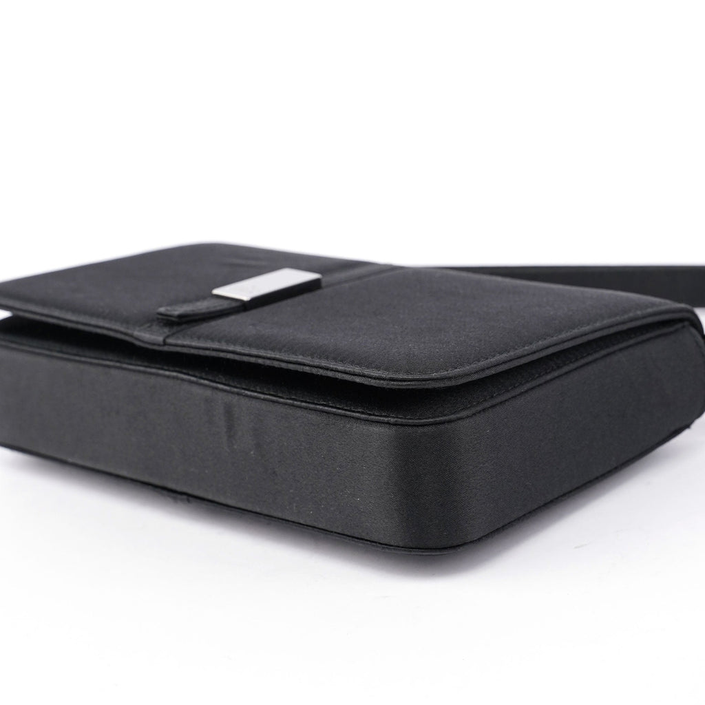 Black Satin Shoulder Bag