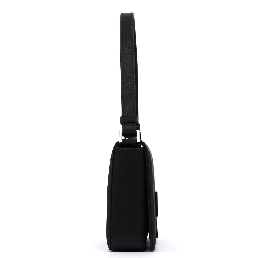 Black Satin Shoulder Bag