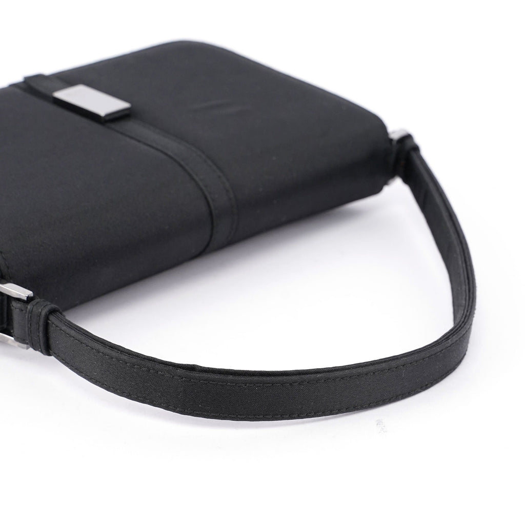 Black Satin Shoulder Bag