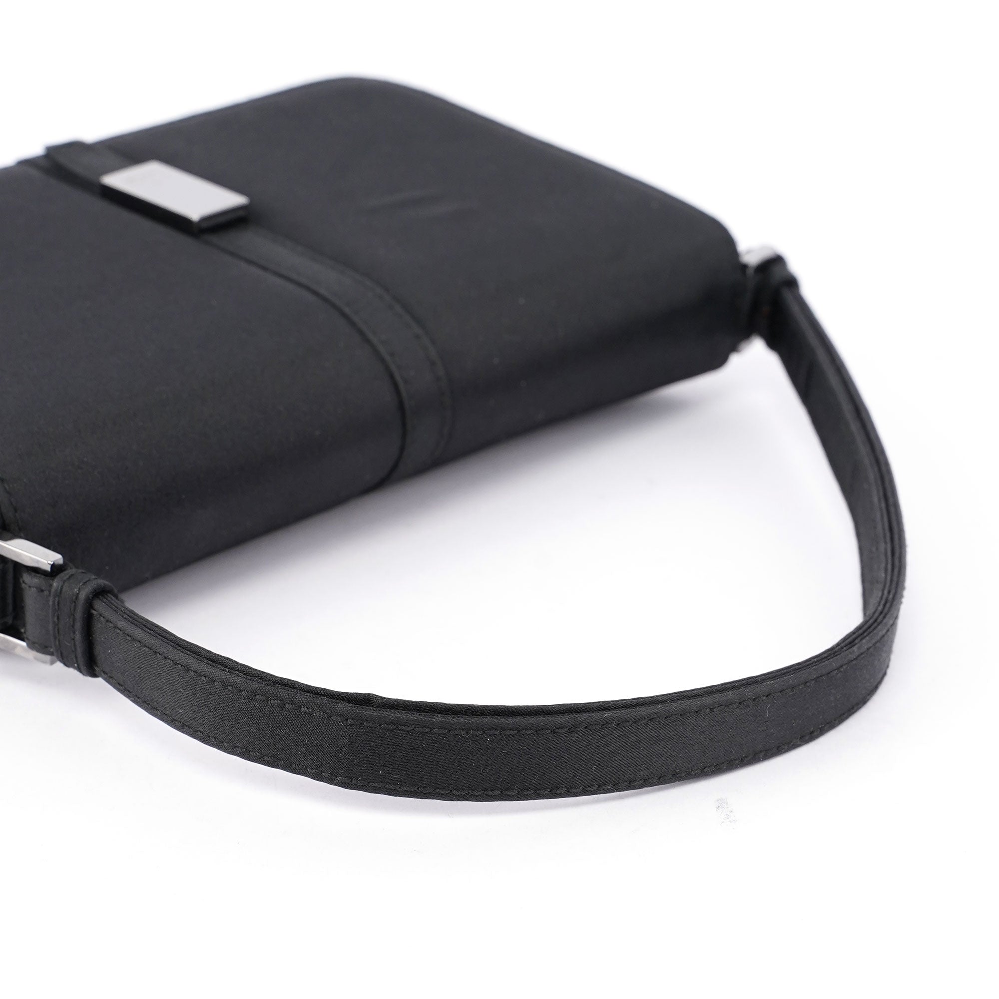 Black Satin Shoulder Bag