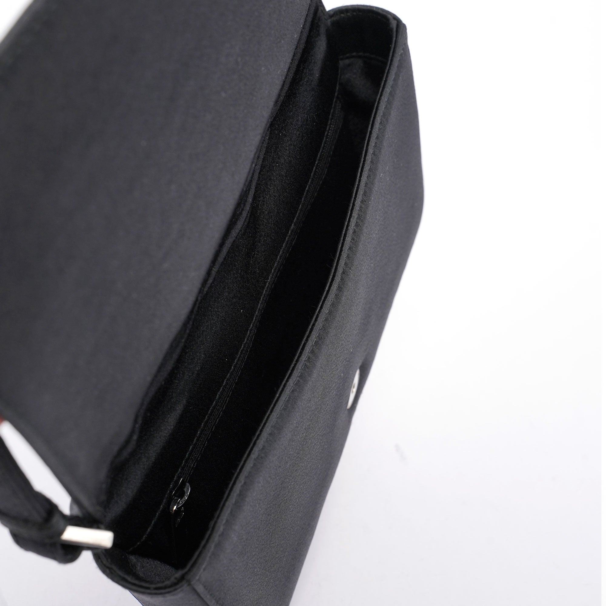 Black Satin Shoulder Bag