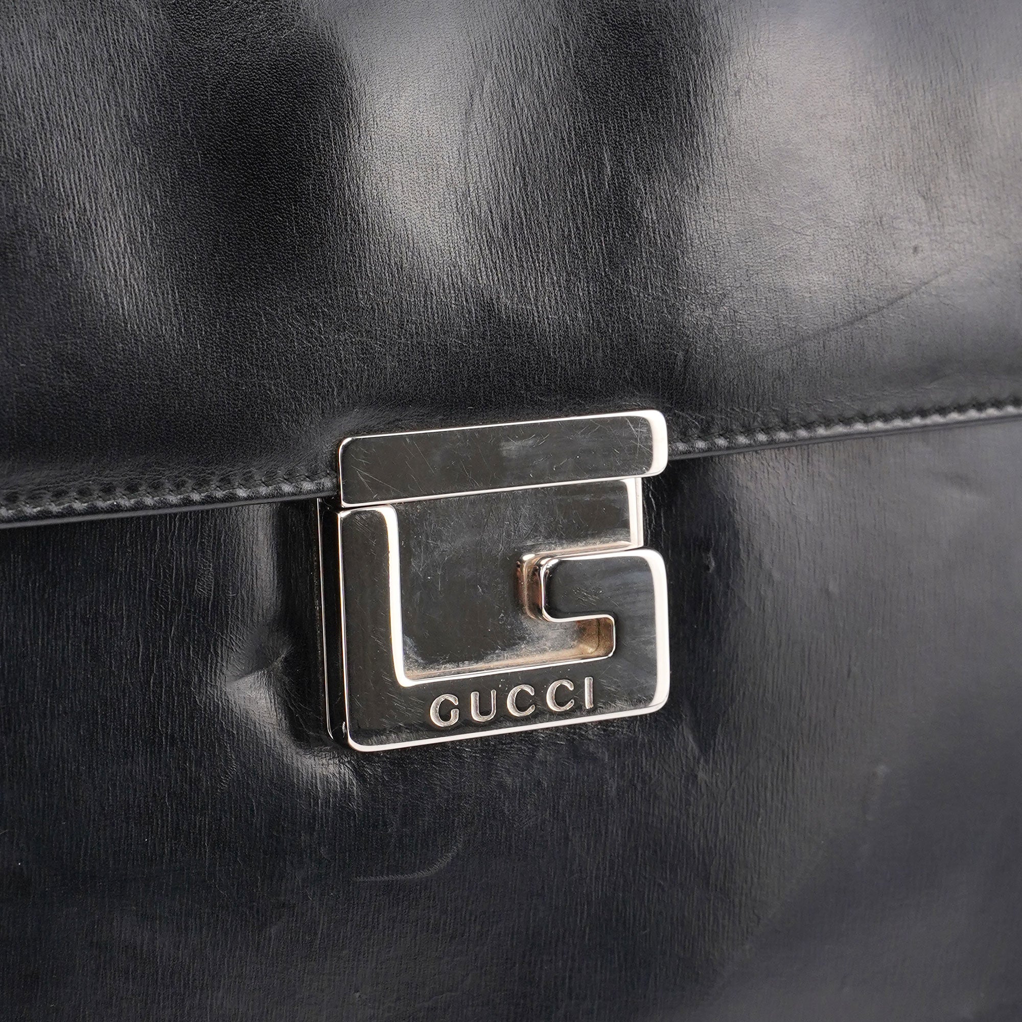 Black Silver Square G Shoulder Bag