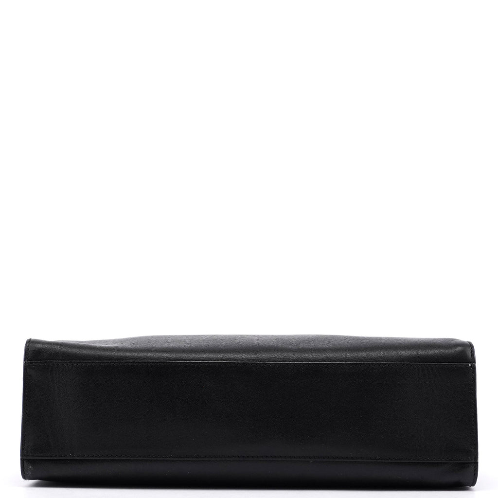 Black Square G Leather Small Tote