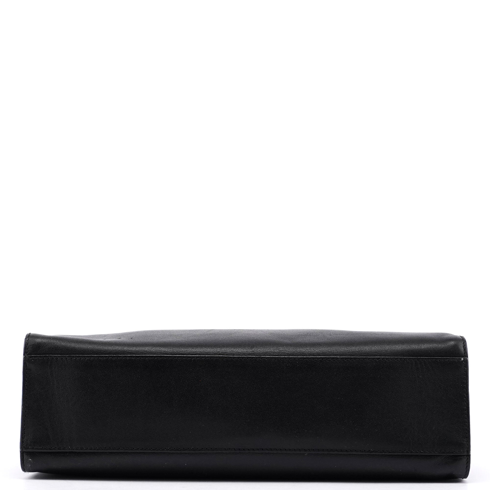 Black Square G Leather Small Tote