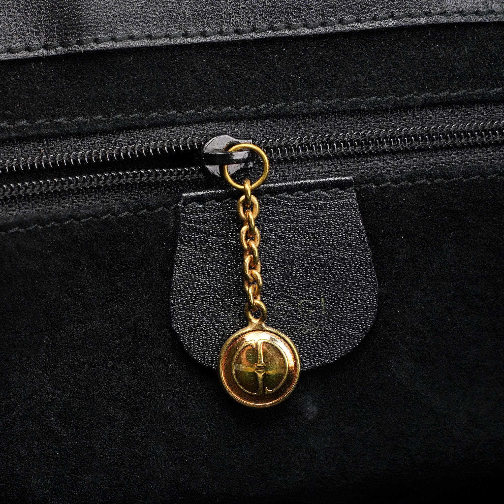 Black Square G Leather Small Tote