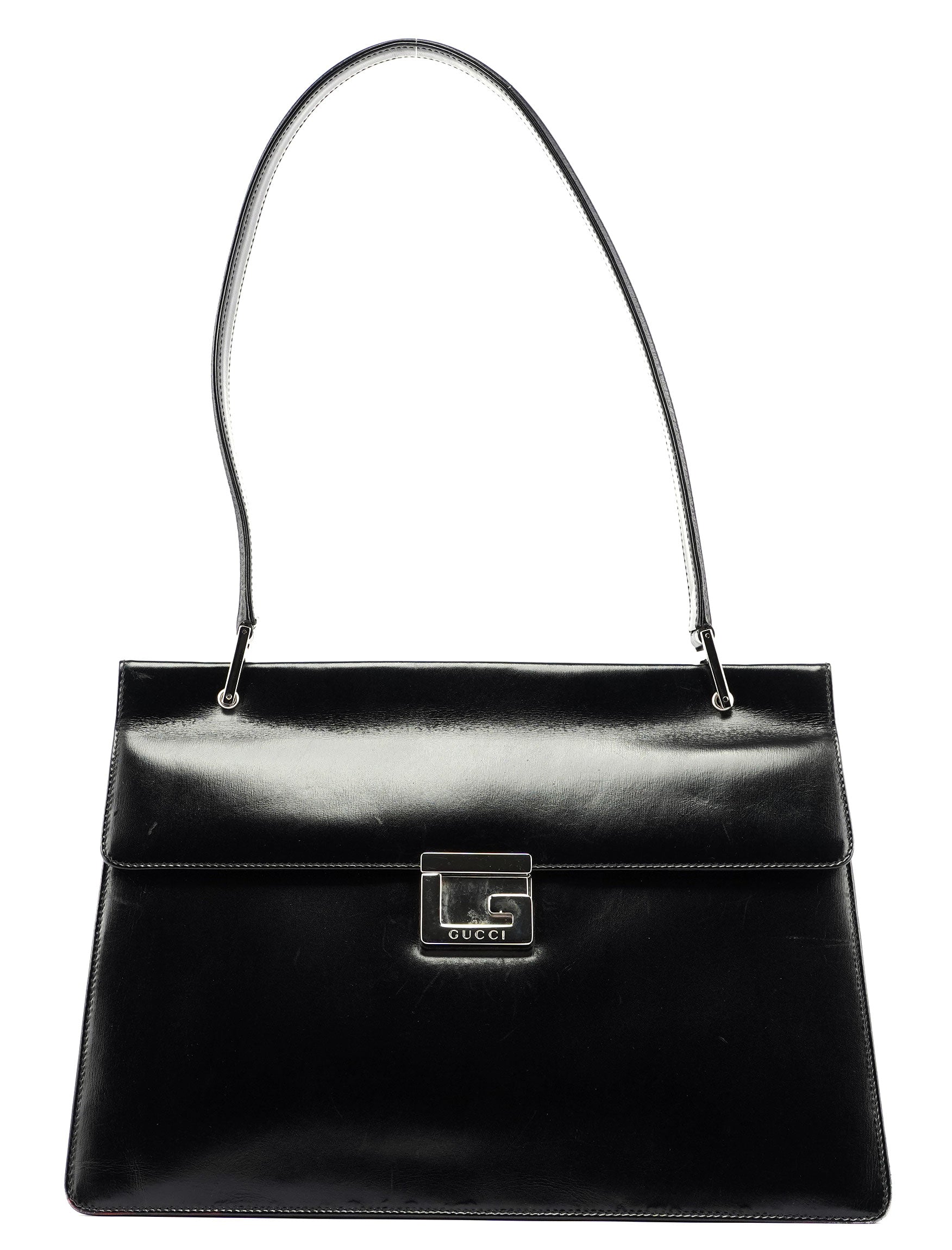 Black Square G Leather Tote
