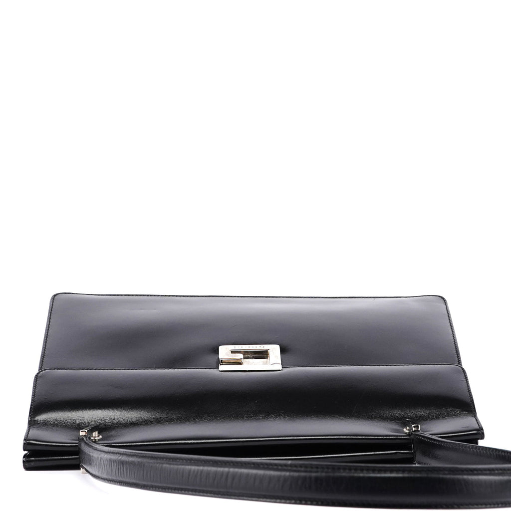 Black Square G Leather Tote