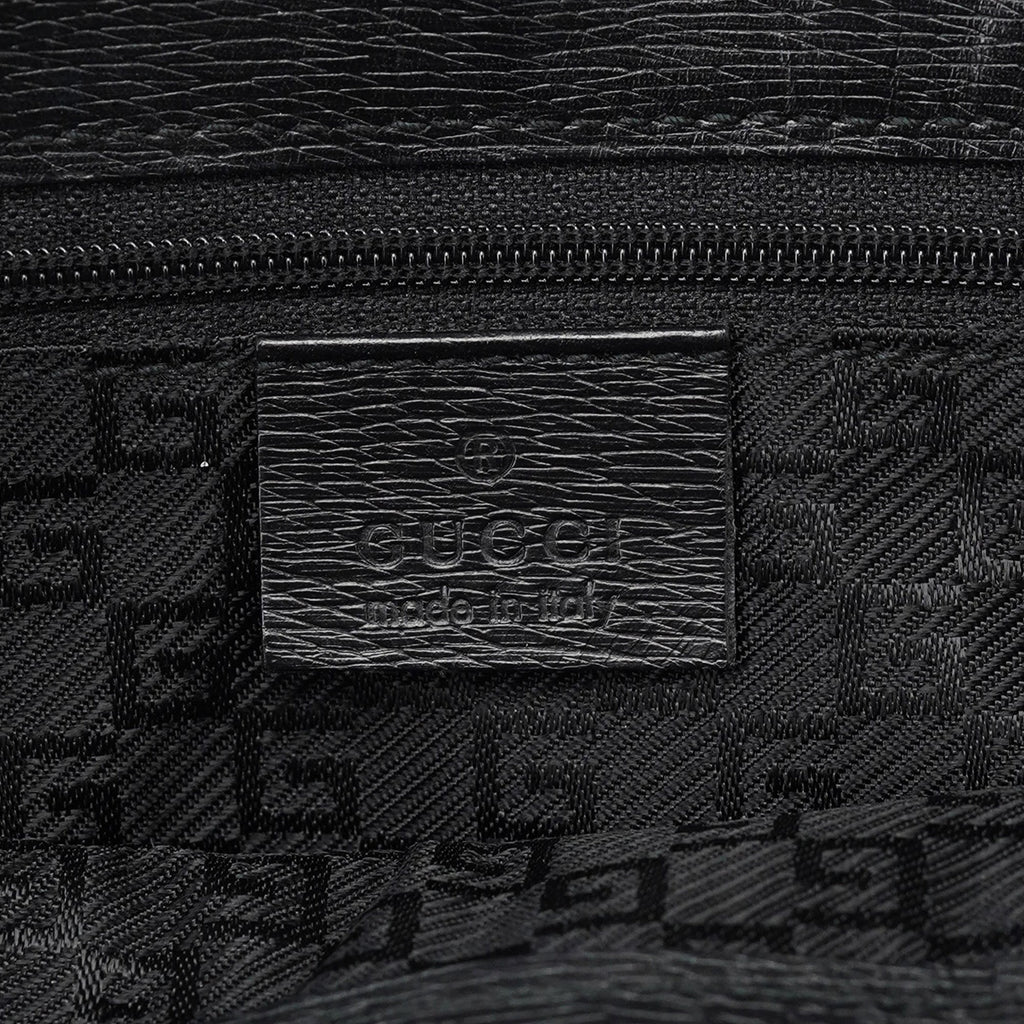Black Structured Leather Tote Bag