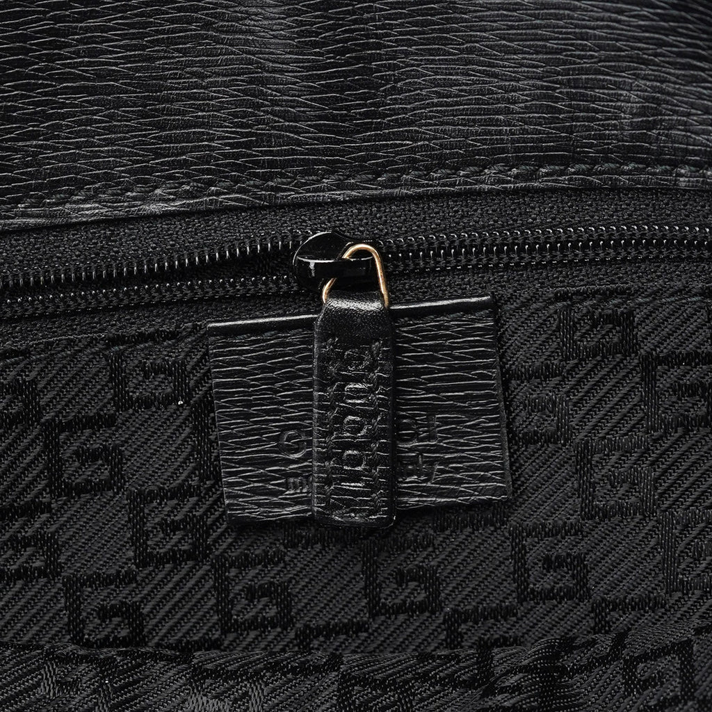Black Structured Leather Tote Bag