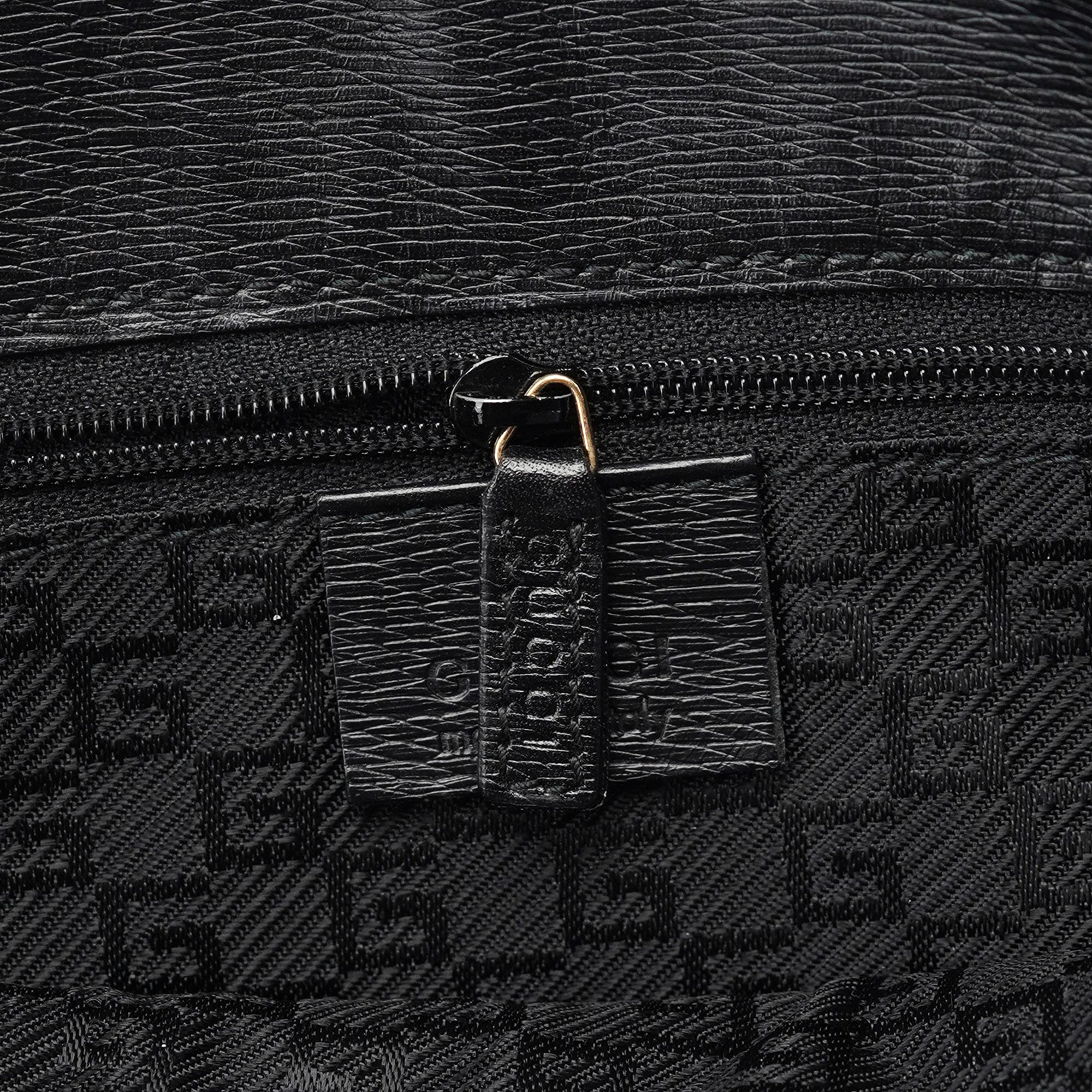 Black Structured Leather Tote Bag