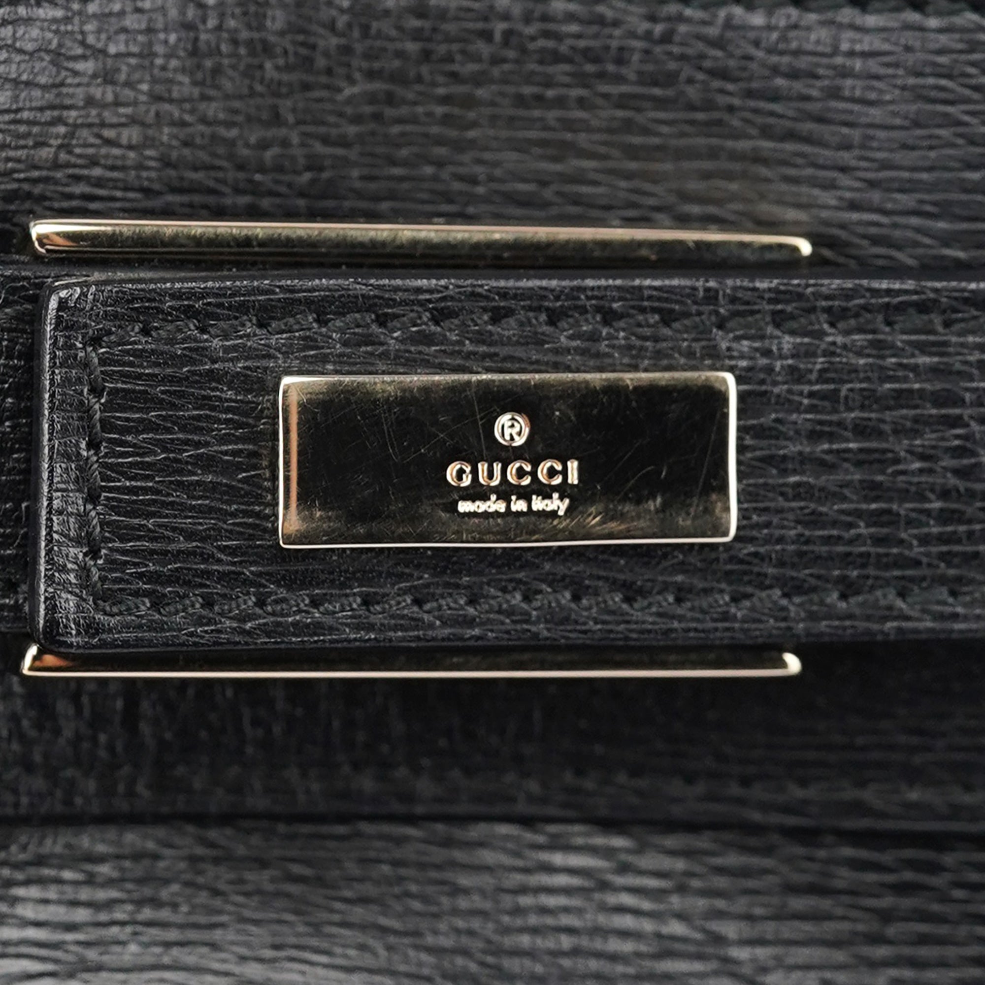 Black Structured Leather Tote Bag