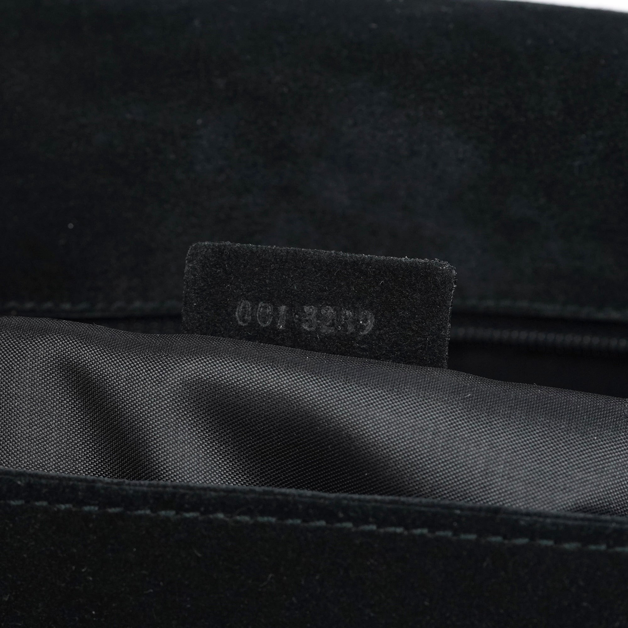 Black Suede Bamboo Flap Shoulder Bag