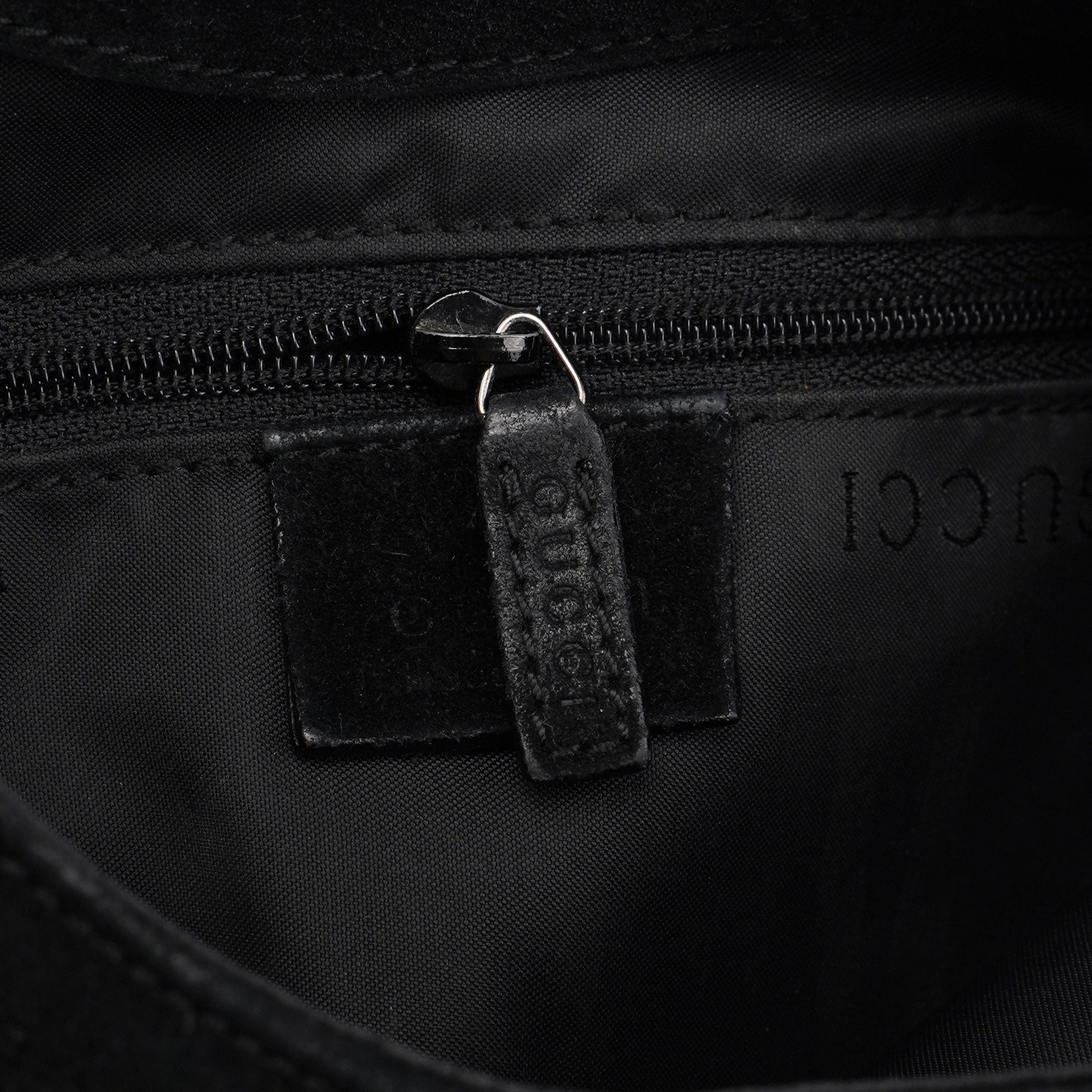 Black Suede Bamboo Hobo Shoulder Bag